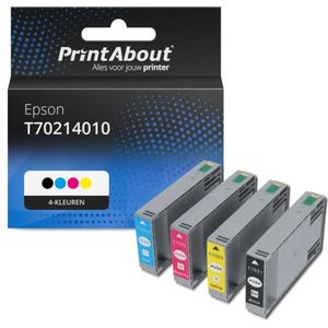 PrintAbout huismerk Inktcartridge T70214010 4-kleuren Multipack Geschikt voor Epson