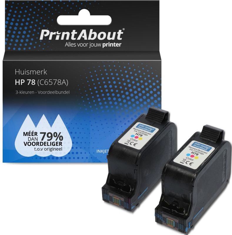 PrintAbout - Inktcartridge - Alternatief voor HP C6578A - 3 Kleuren - 48ml