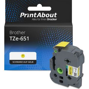 Huismerk - TZe-651 - Tape - Zwart op Geel - 24 mm