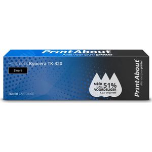 PrintAbout huismerk Toner TK-320 Zwart Geschikt voor Kyocera
