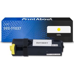PrintAbout - Toner 593-11037 - Geel - Geschikt voor Dell