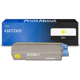 Huismerk - OKI 43872305 - Toner - Geel - Meer Inkt