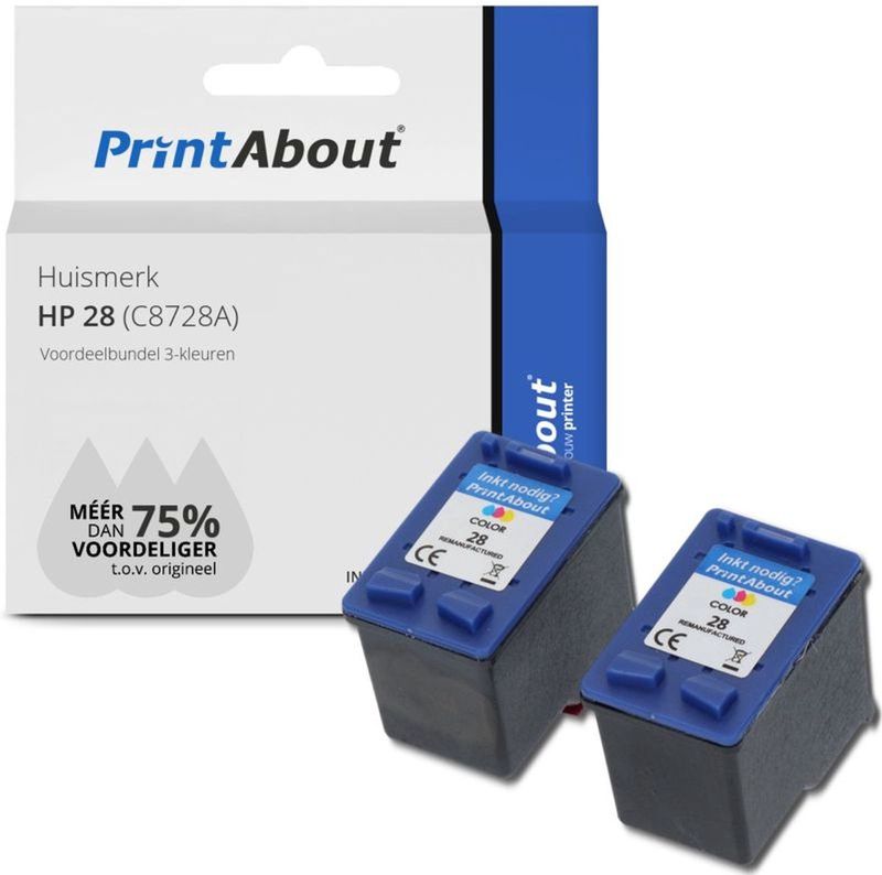 PrintAbout - Inktcartridge - Alternatief voor HP C8728A - 3 Kleuren - 20ml