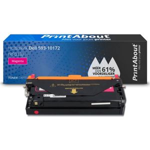 PrintAbout huismerk Toner 593-10172 (RF013) Magenta Geschikt voor Dell