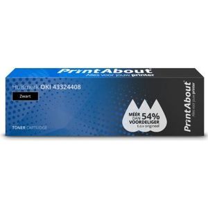 PrintAbout huismerk Toner 43324408 Zwart Geschikt voor OKI
