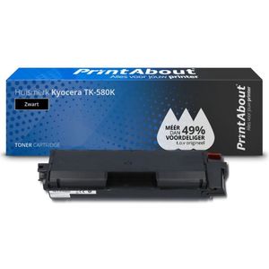 PrintAbout huismerk Toner TK-580K Zwart Geschikt voor Kyocera