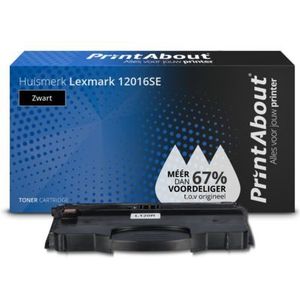 PrintAbout  Toner 12016SE Zwart geschikt voor Lexmark