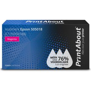 PrintAbout  Toner S05018 (C13S050188) Magenta geschikt voor Epson