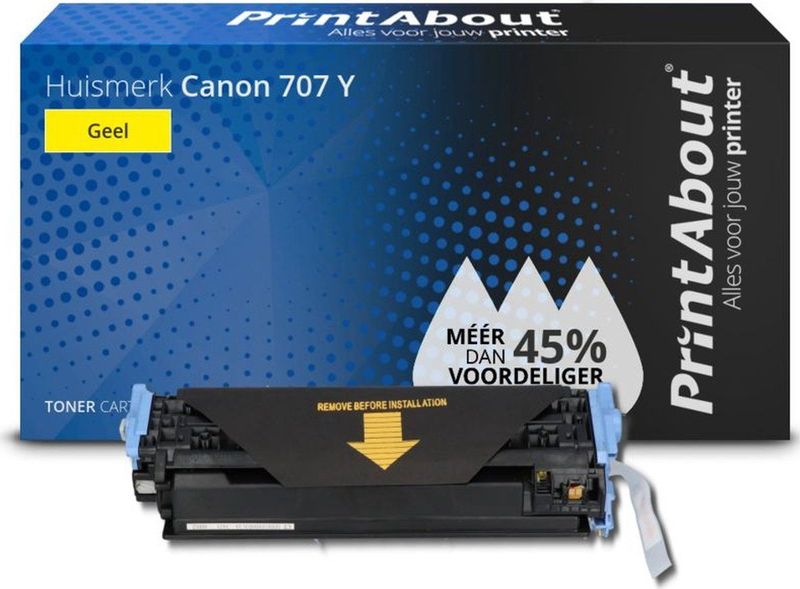 PrintAbout huismerk Toner 707 Y Geel Geschikt voor Canon
