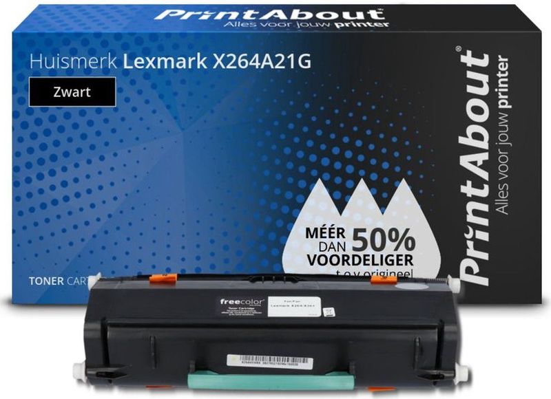 PrintAbout huismerk Toner X264A21G Zwart Geschikt voor Lexmark