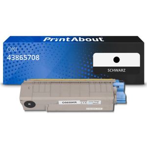 PrintAbout huismerk Toner 43865708 Zwart Geschikt voor OKI