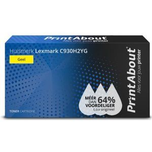 PrintAbout huismerk Toner C930H2YG Geel Hoge capaciteit Geschikt voor Lexmark