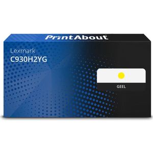 PrintAbout huismerk Toner C930H2YG Geel Hoge capaciteit Geschikt voor Lexmark