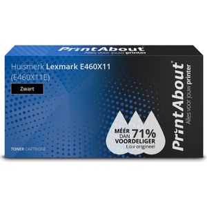 PrintAbout huismerk Toner E460X11 (E460X11E) Zwart Extra hoge capaciteit geschikt voor Lexmark