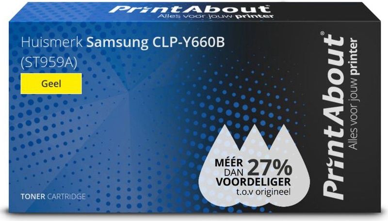 PrintAbout huismerk Toner CLP-Y660B (ST959A) Geel Geschikt voor Samsung