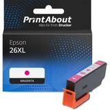 PrintAbout huismerk Inktcartridge 26XL (C13T26334012) Magenta Hoge capaciteit Geschikt voor Epson