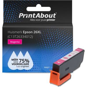 PrintAbout - Inktcartridge - 26XL - Magenta - Hoge Capaciteit - Geschikt voor Epson