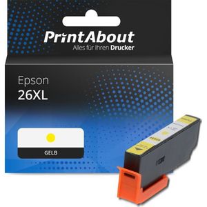 PrintAbout - Inktcartridge 26XL - Geel - Hoge Capaciteit - Geschikt voor Epson