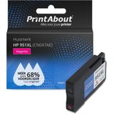 PrintAbout huismerk Inktcartridge 951XL (CN047AE) Magenta Hoge capaciteit Geschikt voor HP