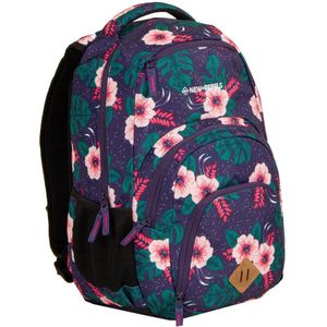 New Rebels ® BTS 3 schooltas met laptopvak flower print