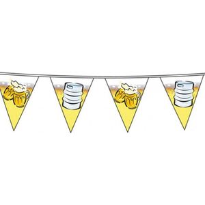 Vlaggenlijn bierfeest thema - 10 meter - kunststof - versiering/feestartikelen - Vlaggenlijnen