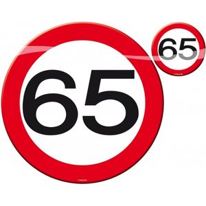 4x stuks Placemats/onderzetters 65 jaar versiering