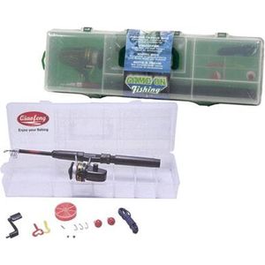 Gof Visset - 15-delige tacklebox + hengel - 14 x 46 x 78 cm