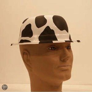 Bolhoed met koeien print plastic