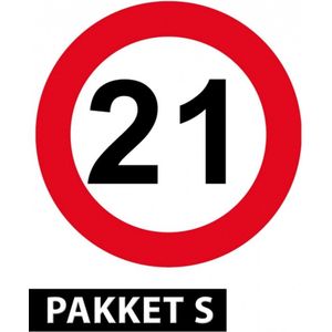 Feestartikelen 21 jaar pakket klein