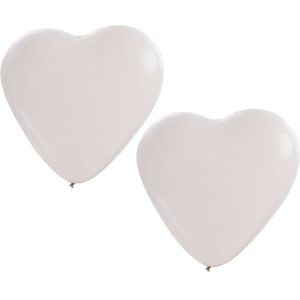 Hartjes ballonnen - 6x stuks - wit - 27 cm - bruiloft decoratie - Ballonnen