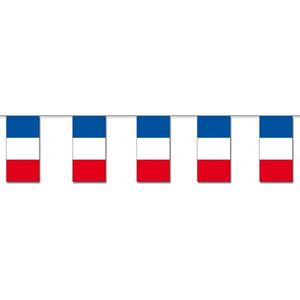 Papieren slinger Frankrijk 4 meter - Franse vlag - Supporter feestartikelen - Landen decoratie/versiering