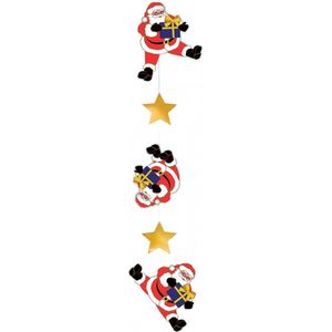 Kerst hangdecoratie - kerstmannen en sterren - 150 cm - papier - brandvertragend - Hangdecoratie