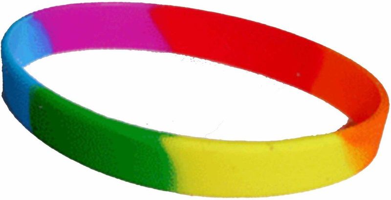 Siliconen armband regenboog kleuren - Polsbandjes