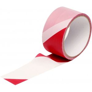 Markeerlinten/Afzetlinten rood/wit 25 meter - Plastic markerings linten