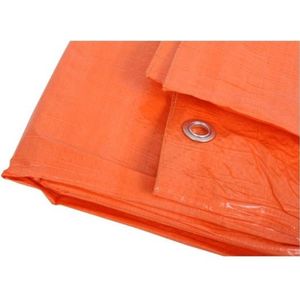 Oranje afdekzeil / dekzeil - 6 x 8 meter - dekkleed / zeil