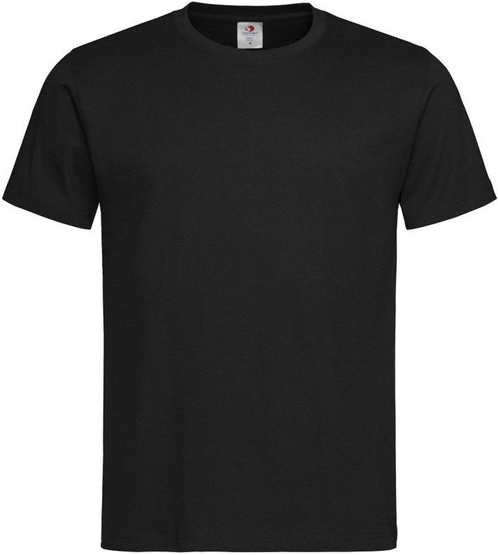 Zwart basic heren t-shirt ronde hals 100 katoen