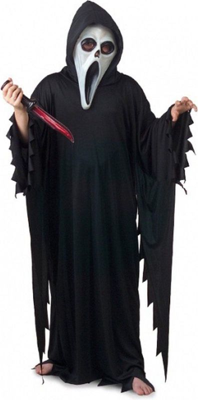 Scream verkleed gewaad voor kinderen - zwart - Carnavalskleding Scary Movie - Halloween