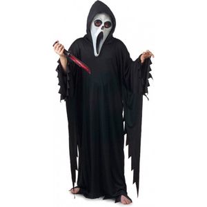 Scream verkleed kostuum/gewaad voor kinderen - zwart - Carnavalskleding Scary Movie - Halloween - Carnavalskostuums