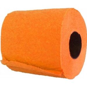 Renova Cadeau toiletpapier rol 140 vellen - Oranje - feestartikelen decoratie - WC-papier/pleepapier