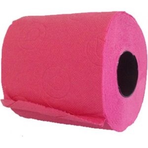 Renova Cadeau toiletpapier rol 140 vellen - Fuchsia roze - feestartikelen decoratie - WC-papier/pleepapier