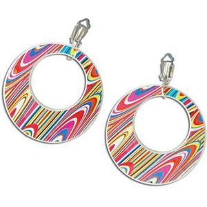 Toppers 60s Disco Oorbellen Gekleurd