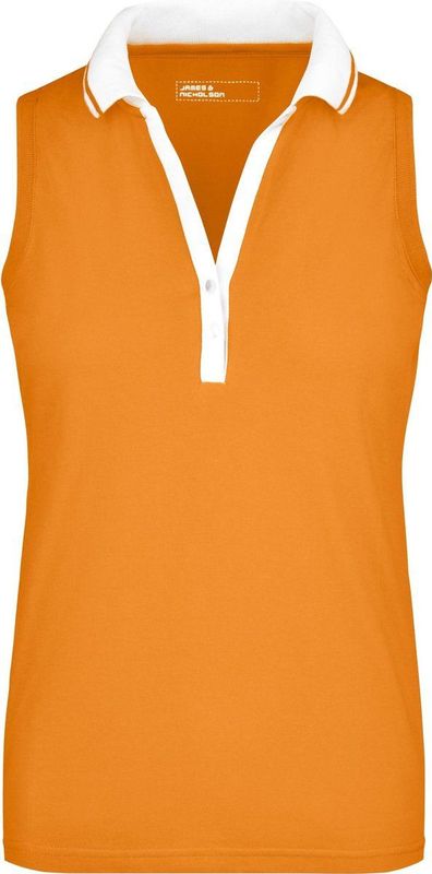 James & Nicholson - Poloshirt - Oranje - Mouwloos - Dames