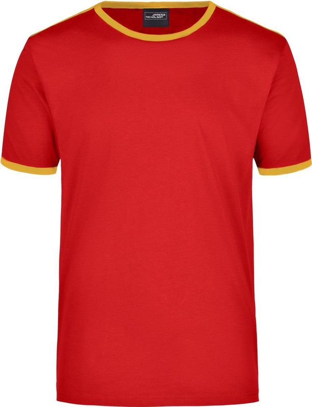 James & Nicholson - Heren T-shirt - Rood - 100% Katoen