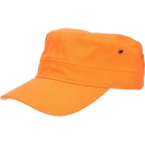 Myrtle Beach Leger/army pet voor volwassenen - oranje - Militairy look rebel cap - verstelbaar