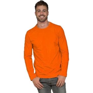 Heren shirt met lange mouwen oranje