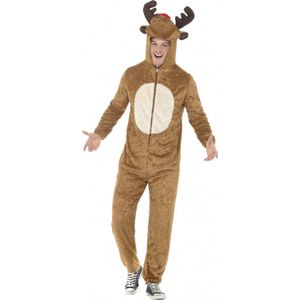 Pluche dierenpak rendier - carnaval verkleed kostuum - bruin - volwassenen
