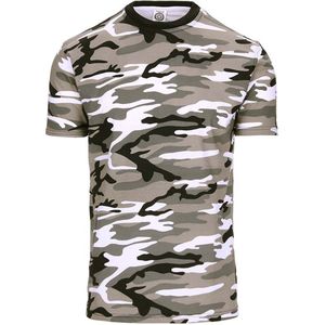 Grijs Camouflage T-shirt Korte Mouw L