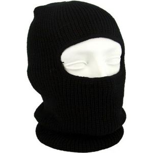 One hole muts / skimuts - zwart - one size - outdoor / bivakmuts / wintersport - warme eengaats balaclava