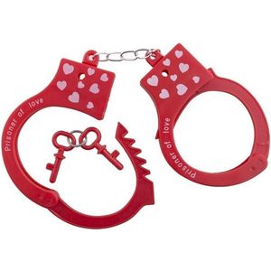 Plastic fun/hartjes/liefde handboeien voor Valentijn - Fopartikelen