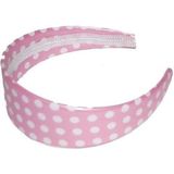 Rock n Roll diadeem/haarband - roze met witte stippen - one size